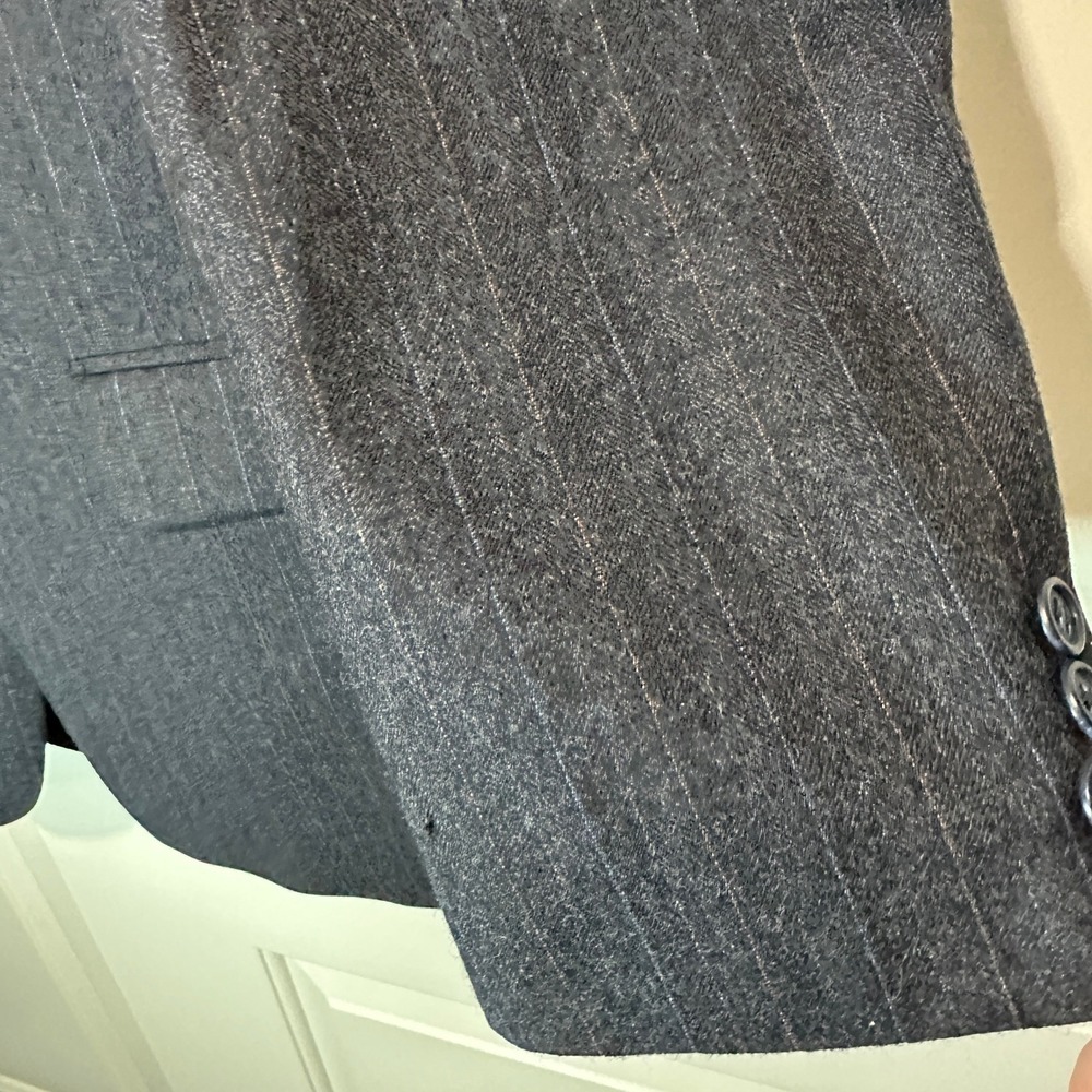 Pinstripe‎ Wool Blazer Business Suit Jacket Career Wear Size 41 - Picture 2 of 6